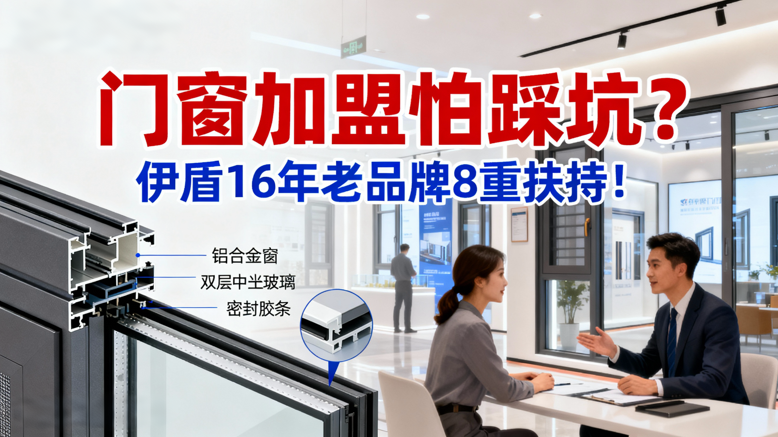 門窗加盟怕踩坑？伊盾16年老品牌8重扶持！